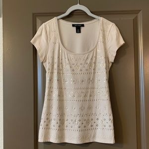 White House Black Market Gold & Silver shirt